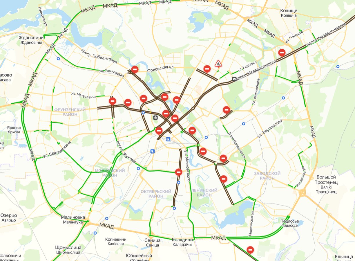 Карта с транспортом онлайн